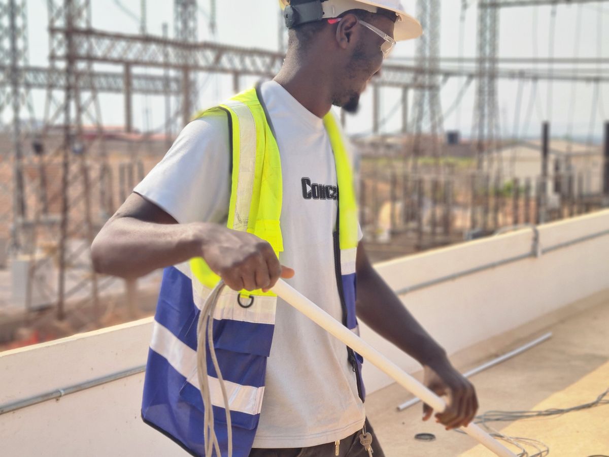 BUTEC technician at a high-voltage substation